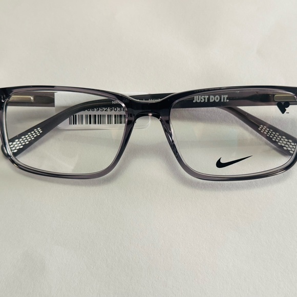 Nike 7240 Gray 55/17/140 Rectangular Eyeglasses & Nike Eyeglass Case - Picture 1 of 6